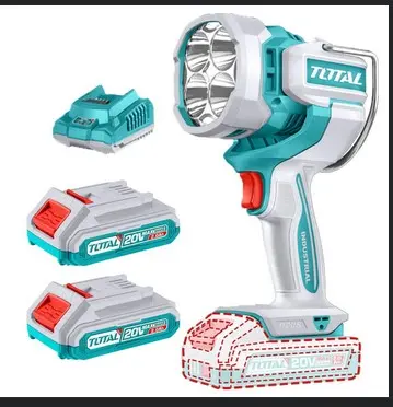 LAMPARA DE TRABAJO INALAMBRICA 20V 2500 LUMENES INCLUYE 2 BATERIAS 2.0 AH Y CARGADOR INDUSTRIAL SUPER TOTAL (UTWLI20887)