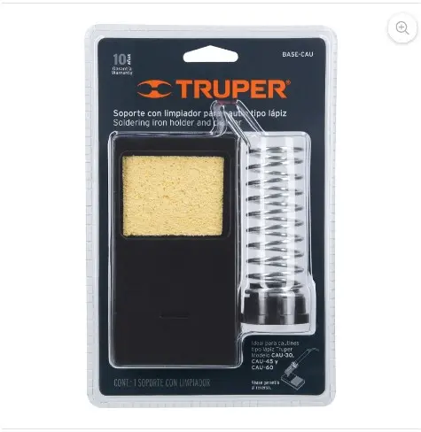 Base para cautín tipo lápiz con limpiador de esponja, TRUPER 