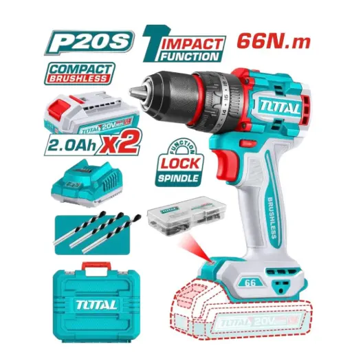 [5137] TALADRO INALAMBRICO PERCUTOR 1/2" TOTAL