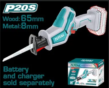 [21853] SIERRA SABLE INALAMBRICA 20V (CAPACIDAD DE CORTE METAL:8MM-MADERA 65MM) BATERIA Y CARGADOR NO INCLUIDO TOTAL (TRSLI6506)